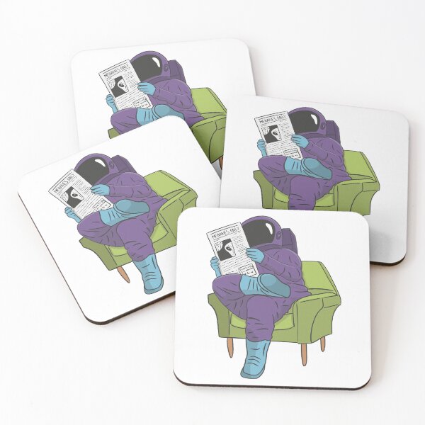 Item preview, Astro reading newspaper about aliens designed and sold by Amalucka.