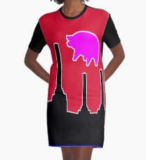 PINK FLOYD FLYING PIG OVER BATTERSEA Graphic T-Shirt Dress