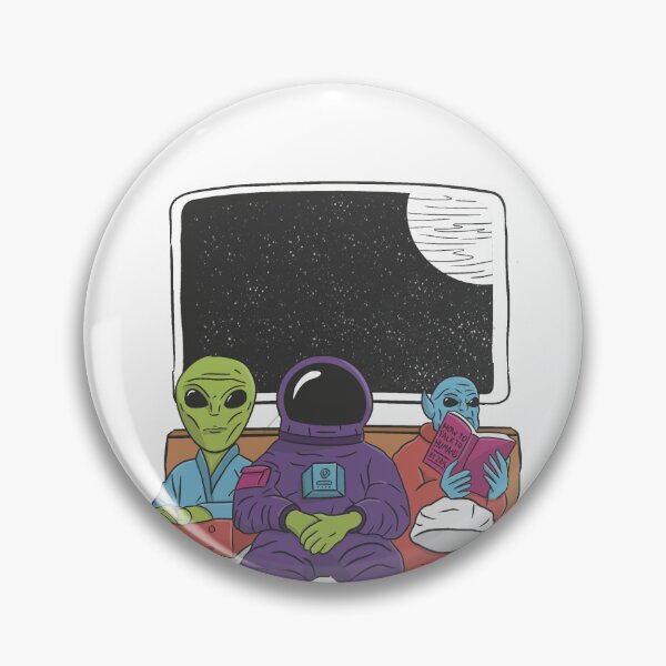 Item preview, Astronaut Sitting Together with Two Aliens designed and sold by Amalucka.