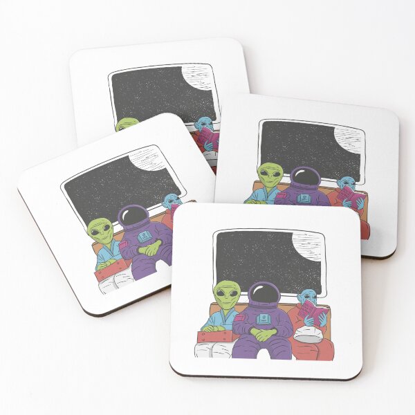 Item preview, Astronaut Sitting Together with Two Aliens designed and sold by Amalucka.