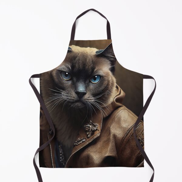 Item preview, Burmese cat wears a leather jacket Cat Breed Portrait designed and sold by Nalaxation.