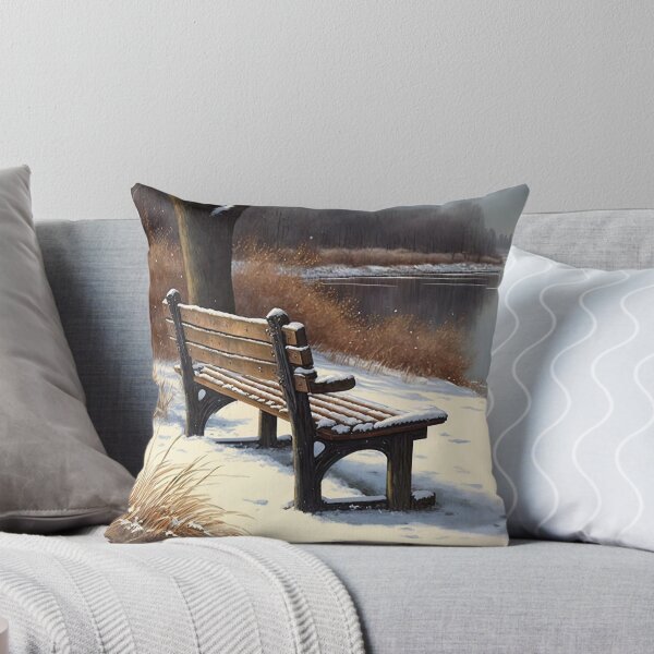 Item preview, Snow Covered Bench - Painting designed and sold by AiCollection.