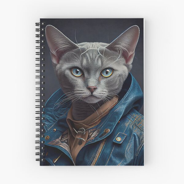 Item preview, Burmilla female wears a leather jacket Cat Breed Portrait designed and sold by Nalaxation.