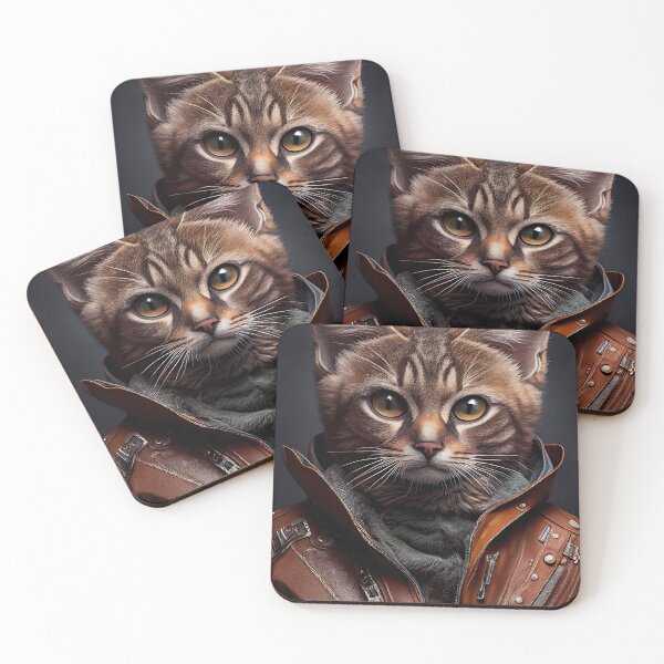 Item preview, Burmilla male wears a leather jacket Cat Breed Portrait designed and sold by Nalaxation.