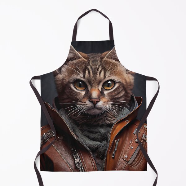 Item preview, Burmilla male wears a leather jacket Cat Breed Portrait designed and sold by Nalaxation.