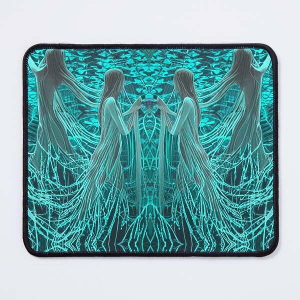 Item preview, Connected Water Beings Dancing Mirrored Shining in Turquoise designed and sold by SpiritGifts.