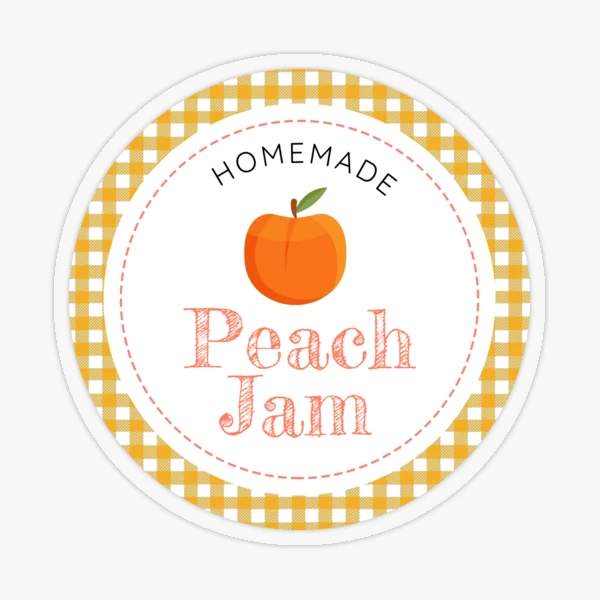 Homemade Peach Jam Label homemade-peach-jam-label-sticker-for-sale-by-magia-design-redbubble