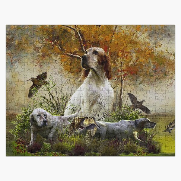 Vista previa del artículo con la obra «Setter inglés, caza de becadas», diseñado y vendido por TammyHunterArt.