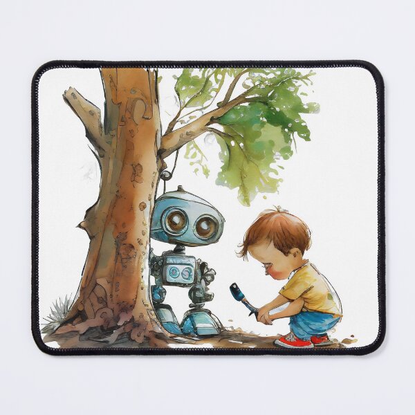 Item preview, "AI in Training: A Genius Baby's Journey" Cute Funny Cartoon watercolor artificial intelligence topics for gifts designed and sold by The Commitment.