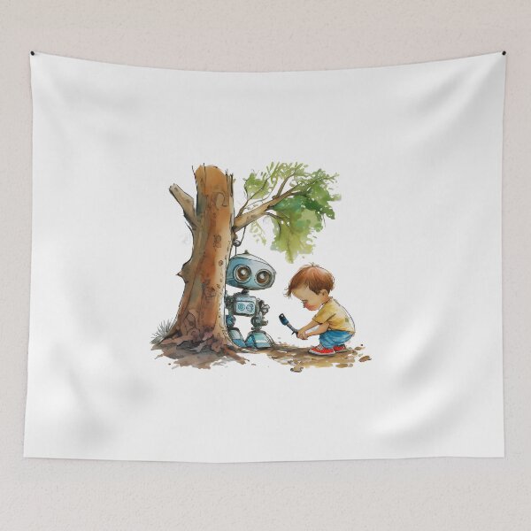 Item preview, "AI in Training: A Genius Baby's Journey" Cute Funny Cartoon watercolor artificial intelligence topics for gifts designed and sold by The Commitment.