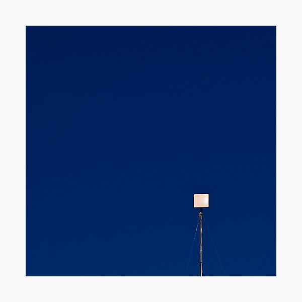 White Square on Blue Photographic Print
