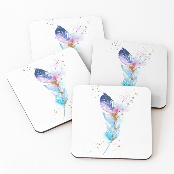 Item preview, Colorful watercolor Feather designed and sold by MiraMalt.
