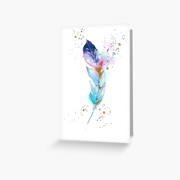 Item preview, Colorful watercolor Feather designed and sold by MiraMalt.