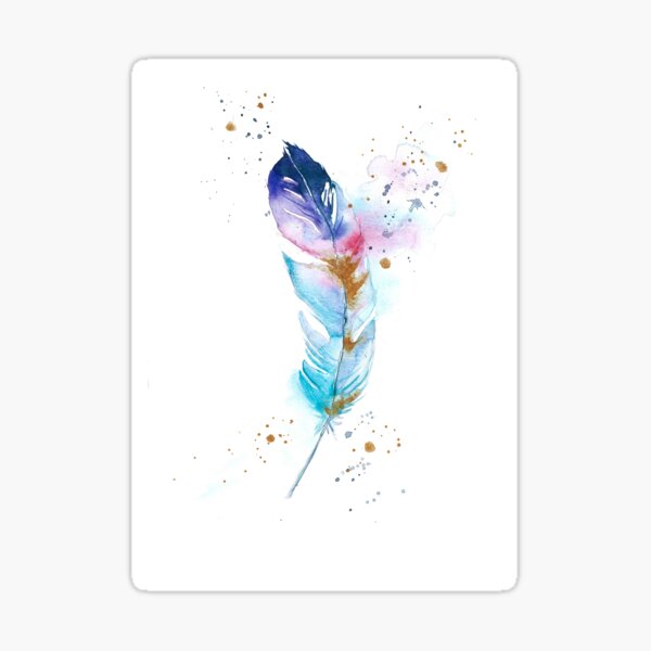 Item preview, Colorful watercolor Feather designed and sold by MiraMalt.