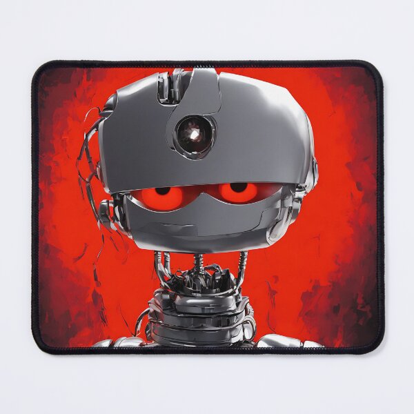 Item preview, a portrait of a evil robot dancing techno style designed and sold by DrawItOnce.
