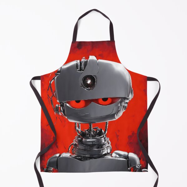 Item preview, a portrait of a evil robot dancing techno style designed and sold by DrawItOnce.