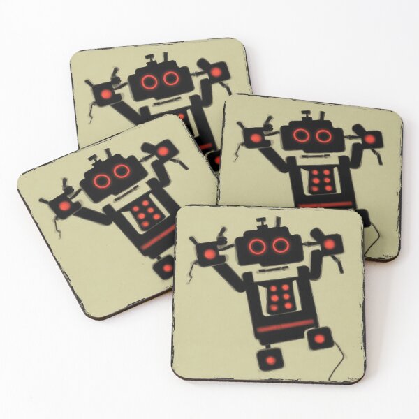 Item preview, a portrait of a evil robot dancing techno style designed and sold by DrawItOnce.