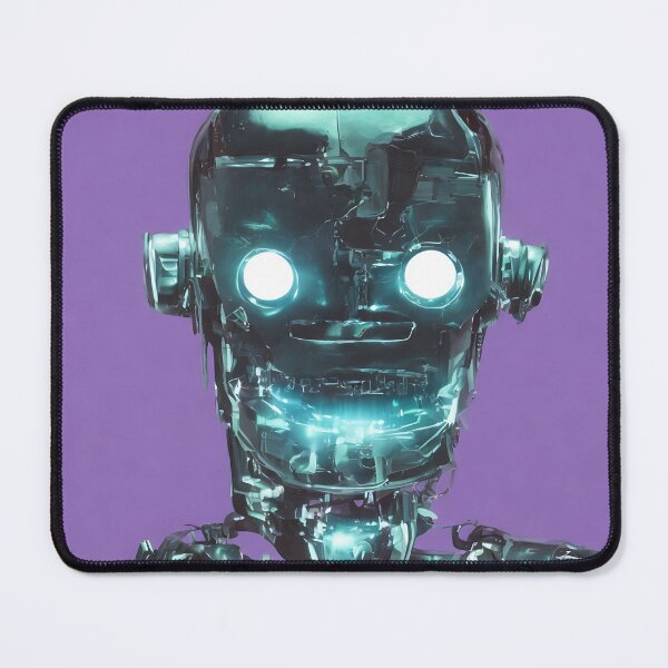 Item preview, a portrait of a evil robot dancing techno style designed and sold by DrawItOnce.