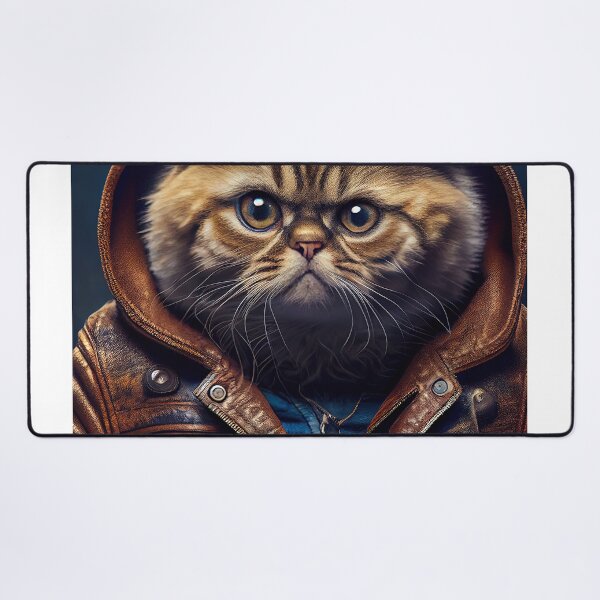 Item preview, Exotic Shorthair Cat Breed Portrait wears a leather jacket designed and sold by Nalaxation.