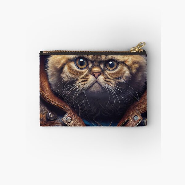 Item preview, Exotic Shorthair Cat Breed Portrait wears a leather jacket designed and sold by Nalaxation.
