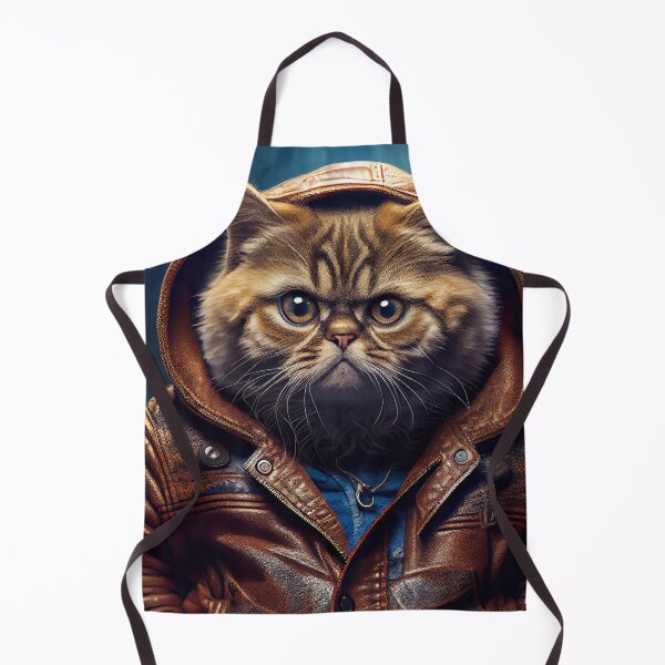 Item preview, Exotic Shorthair Cat Breed Portrait wears a leather jacket designed and sold by Nalaxation.