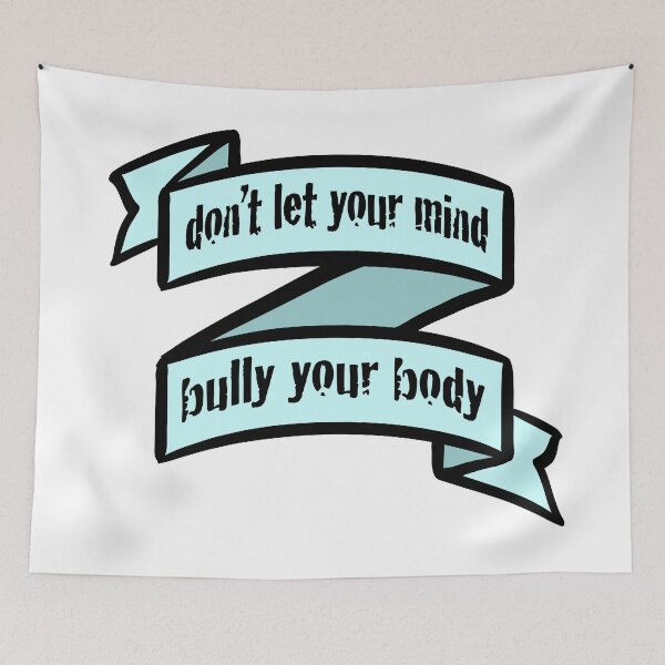Item preview, don't let your mind bully your body be kind to yourself self love blue ribbon designed and sold by starkle.