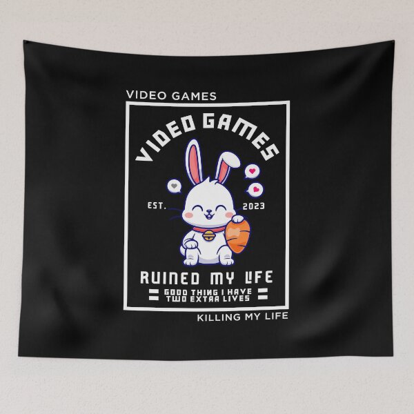 Item preview, Video games ruined my life bad bunny designed and sold by ALIENATIVED.