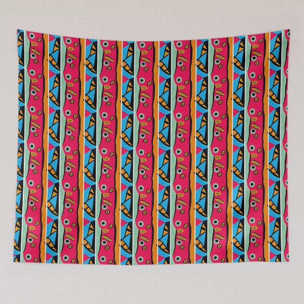 Item preview, Multicolored Vertical Stripe pattern of shapes and bold colors  designed and sold by FloralZoo.