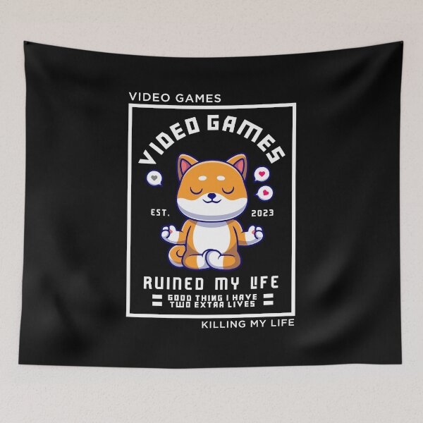 Item preview, Video games ruined my life corgi yoga designed and sold by ALIENATIVED.