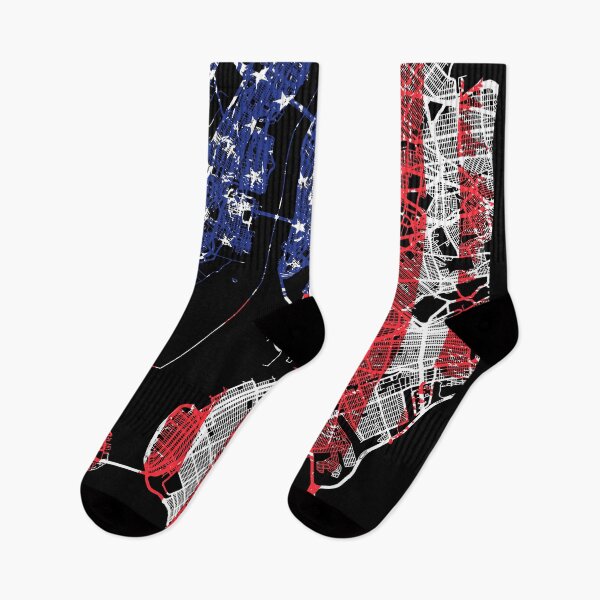 Item preview, New York, NY city map with US flag black and white designed and sold by gifts-ideas.