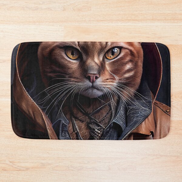 Item preview, Javanese Cat Breed Portrait  wears a leather jacket designed and sold by Nalaxation.
