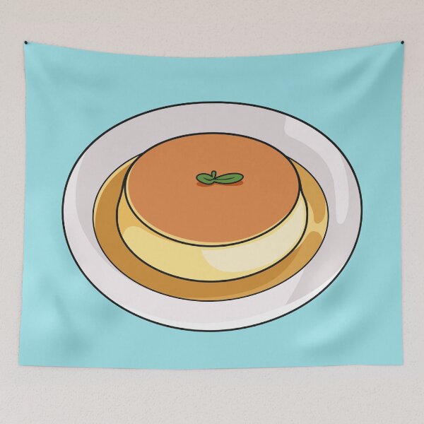 Item preview, Creme caramel cartoon illustration designed and sold by Misscartoon.