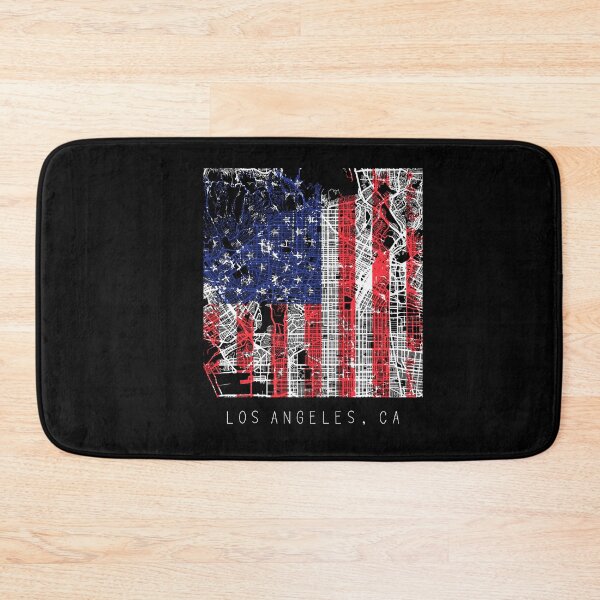 Item preview, Los Angeles California CA city map with US flag black and white designed and sold by gifts-ideas.