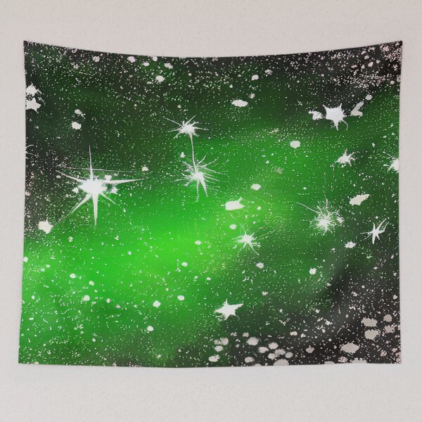 Item preview, Green black Stars Galaxy Night Sky Sci-fi Christmas Green  designed and sold by deniselynnimage.