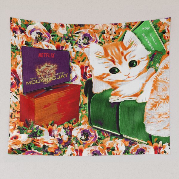 Item preview, Binge Watching and Book Reading Kitty designed and sold by KC Morcom.