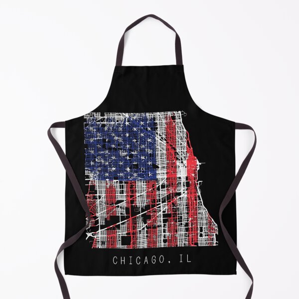 Item preview, Chicago Illinois IL city map with US flag black and white designed and sold by gifts-ideas.