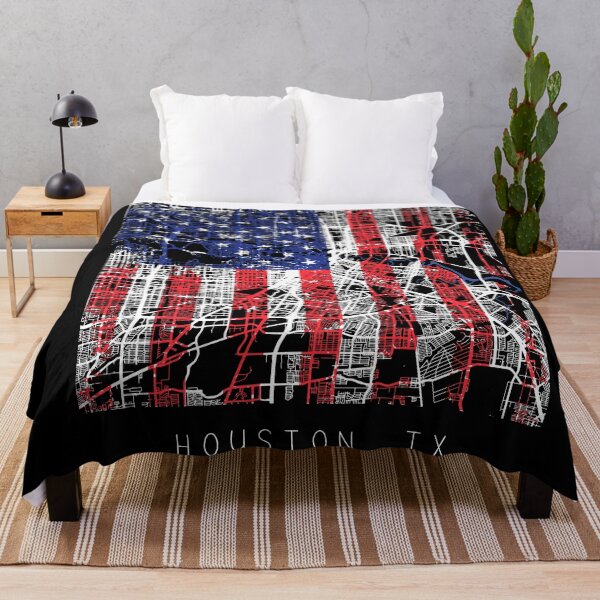 Item preview, Houston Texas TX city map with US flag black and white designed and sold by gifts-ideas.