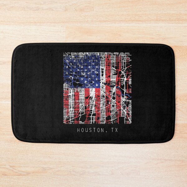 Item preview, Houston Texas TX city map with US flag black and white designed and sold by gifts-ideas.