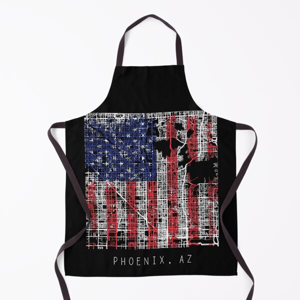 Item preview, Phoenix Arizona AZ city map with US flag black and white designed and sold by gifts-ideas.