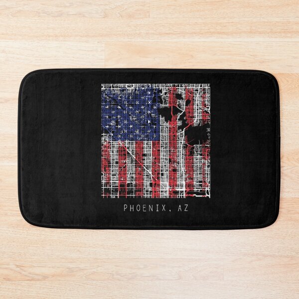 Item preview, Phoenix Arizona AZ city map with US flag black and white designed and sold by gifts-ideas.