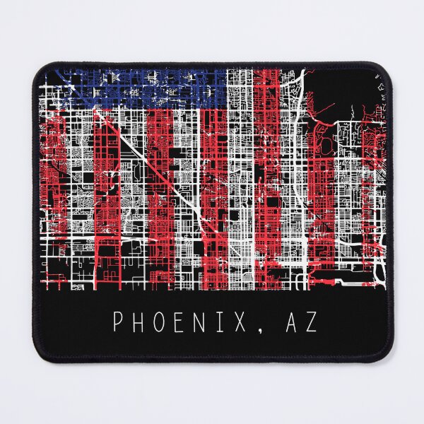 Item preview, Phoenix Arizona AZ city map with US flag black and white designed and sold by gifts-ideas.