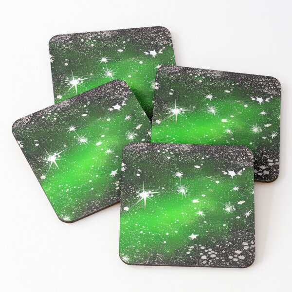 Item preview, Green black Stars Galaxy Night Sky Sci-fi Christmas Green  designed and sold by deniselynnimage.