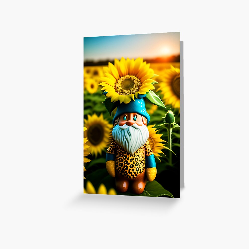 Tarjetas de felicitación «Feliz día de San Valentín Gnomo con leopardo  Girasol San Valentín» de frigamribe88 | Redbubble