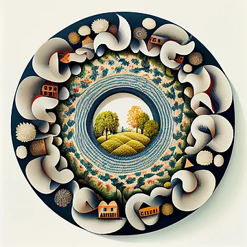 Vorschaubild zum Design Circular Country Pattern Digital Painting von CodeAndColors