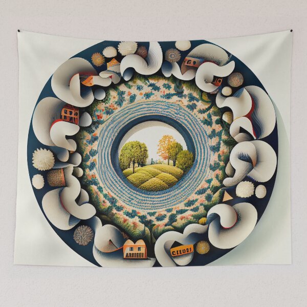 Aperçu de l'œuvre Circular Country Pattern Digital Painting créée et vendue par CodeAndColors.