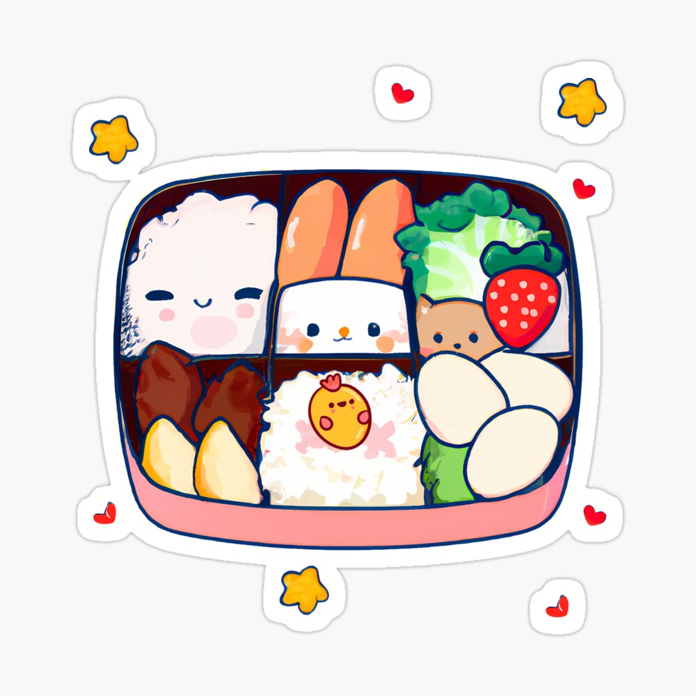 Cute Bento Box Art Board Print for Sale by chaoscorgi