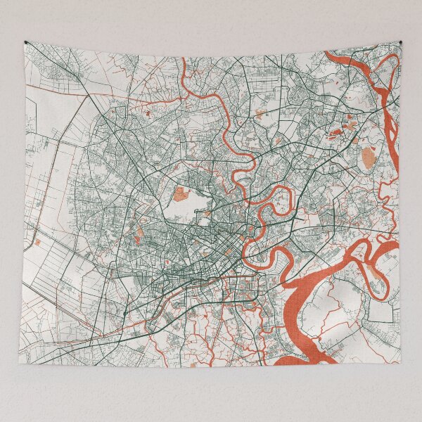Item preview, Ciudad de Ho Chi Minh Mapa de Vietnam - Bohemio designed and sold by deMAP.