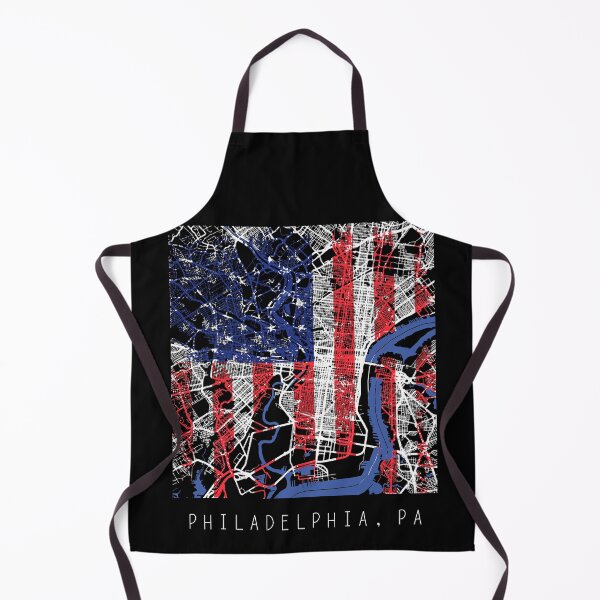 Item preview, Philadelphia Pennsylvania PA city map with US flag black and white designed and sold by gifts-ideas.