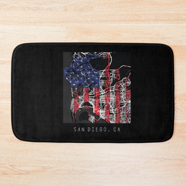 Item preview, San Diego California CA city map with US flag black and white designed and sold by gifts-ideas.