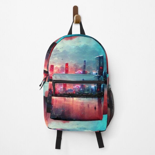 Item preview, Bay - Cyberpunk Cityscape Skyline designed and sold by ArkMinted.